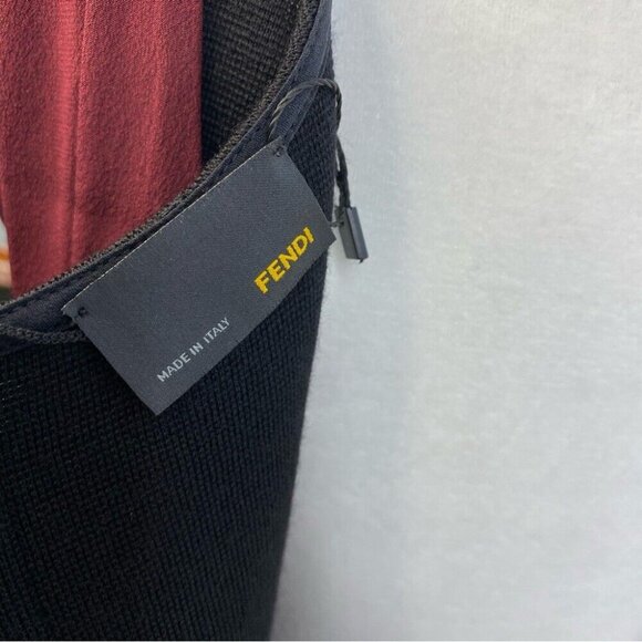 Fendi Women’s Burgundy Scoop Neck Designer Contemporary Modern Dress IT 40/C36 - Picture 9 of 16